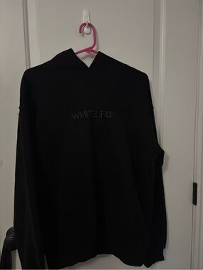White Fox Boutique Black Crewneck Hoodie with Logo